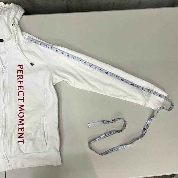 Perfect Moment White Zip Front Hoodie Sweatshirt Size M - Picture 7 of 10